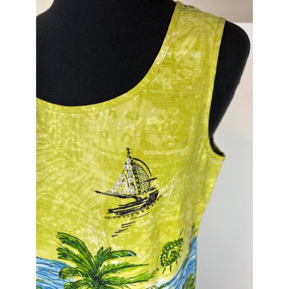 Nancy Bolen City Girl 100% Silk Vintage Embellished Sleeveless Tank Top Beach M - Picture 4 of 14